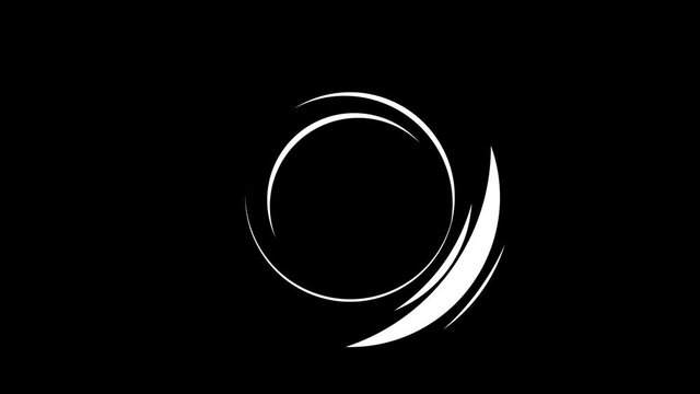 Circle animation shape elements animation with optional luma matte. 4k