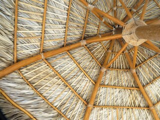 straw umbrella on the beach