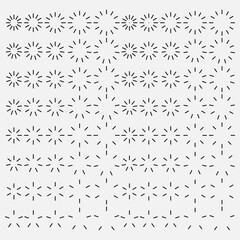 Starburst and sunburst radial effect set. Vector illustration.