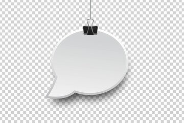 Vector realistic isolated hanging speech bubble on the transparent background.