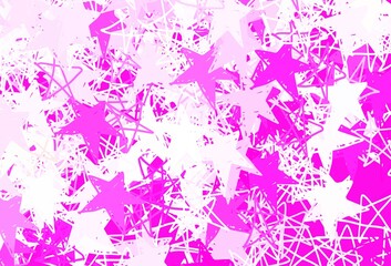 Naklejka na ściany i meble Light Pink vector texture with beautiful stars.