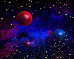 Fototapeta na wymiar 3D Oil Painting Colorful Galaxy