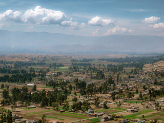 Fototapeta na wymiar Village landscape in a mountain in Huaytapallana, Huancayo, Peru 