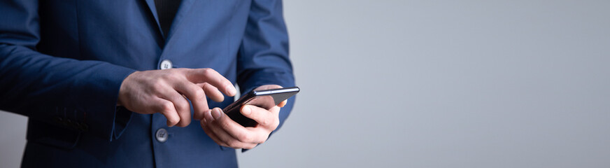 man using mobile smart phone