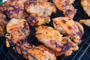 Chicken grilled, grilled and charcoal