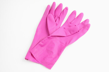 Rubber gloves for protecting hands during technical work on a white background