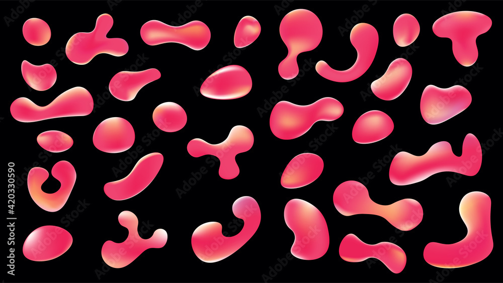 Poster Liquid shapes collection. Set of abstract shapes