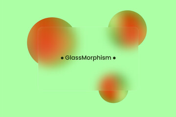 Abstract background. Transparent frame in glass morphism style