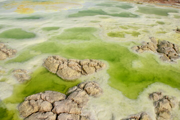 Sulfur lake in Ethiopia