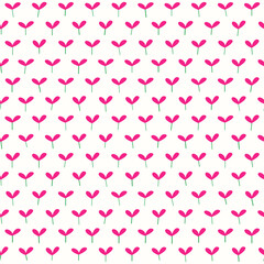 simple mini pink hand drawn flowers doodle seamless pattern for background, wallpaper, cover, label, wrapping paper, card, banner, texture etc, vector design.