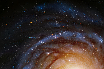 Night starry sky and nebula. Spiral galaxy. Space vector background
