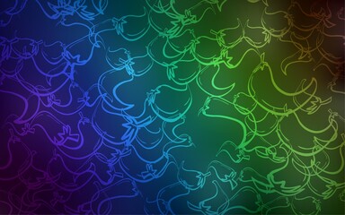 Dark Blue, Green vector background with spicy peppers.