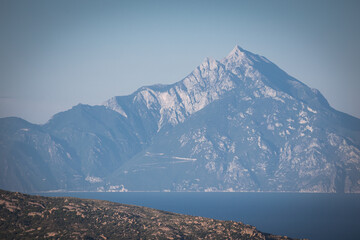 View from the top of the hill on Mount Athos