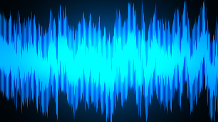 Speaking sound  wave lines illustration. Abstract blue gradient motion background.