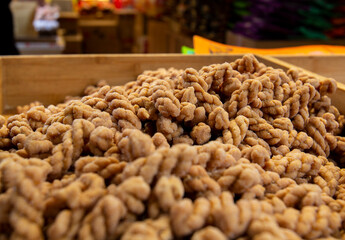 walnuts in a market
