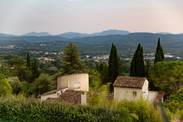 view of the beautiful nature over the town somewhere in France