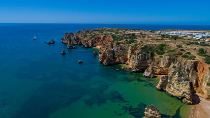 Fototapeta premium view from the beach - lagos algarve Portugal
