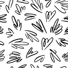 Fototapeta premium Hand drawn seamless pattern. Party abstract design. Art for different purposes. Ready-to-use design template. Vector illustration.