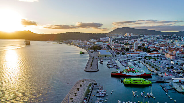 sunset over the river - Setubal - Portugal