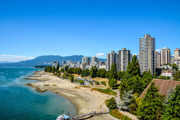 view of the city from the beach Vancouver Canada