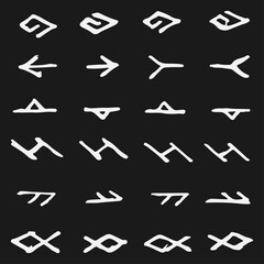 Abstract seamless pattern in the form of Norwegian runes. Patterns made in the form of Scandinavian runes.