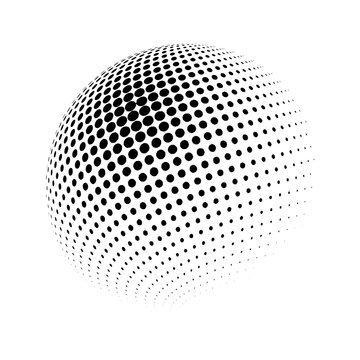 3d vector halftone spheres. Halftone design elements. Decoration element. Vector Illustration.