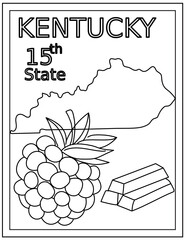 
Kentucky coloring page designed in hand drawn vectors 

