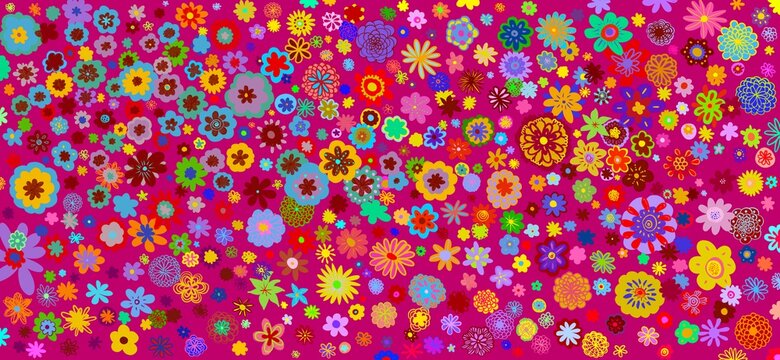 Web banner rosa porpora flora primaverile