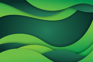 Realistic green paper cut layer background for decoration and covering. concept of geometric abstract . - Vector.
