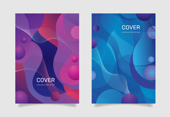 Gradient abstract shapes cover collection. - Vector.