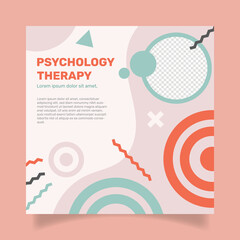 Psychology squared flyer template. - Vector.