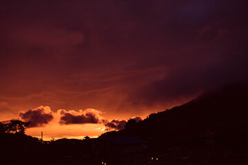 sunset in the mountains