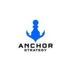 Anchor Strategy Logo Design Vector