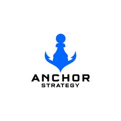 Anchor Strategy Logo Design Vector
