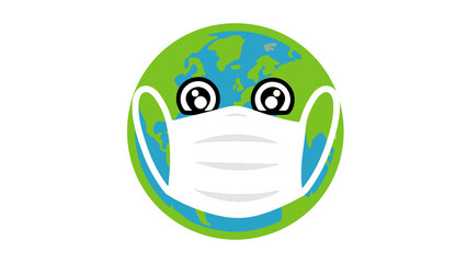 Planet earth with mask