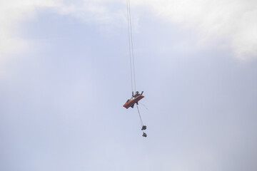 Vista do helicóptero da policia militar águia.
