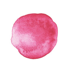 水彩画の丸素材（No.1 赤）アナログ、紙の質感、風合い