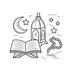 Ramadan Kareem ornamental holy month decoration. Ramadan Kareem icon Vector illustration