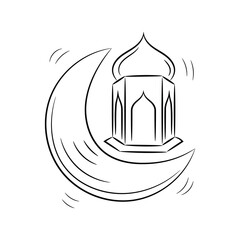 Ramadan Kareem ornamental holy month decoration. Ramadan Kareem icon Vector illustration