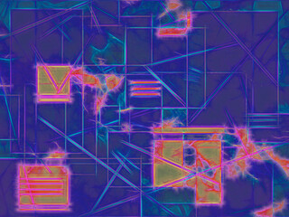 Luminous geometric, glowing abstract background illustration. 