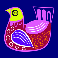 Hand drawing of wild Bird, animals, and flowers for saree designs or pattern for textile, wrapping paper, or backgrounds