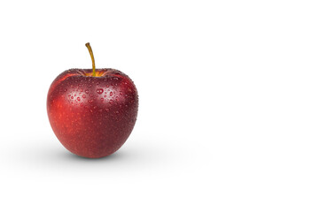 Fresh red apples with water drop isolated on white background. with clipping paths.