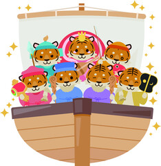 寅年年賀状 : Tiger year illustration card