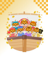 寅年年賀状 : Tiger year illustration card