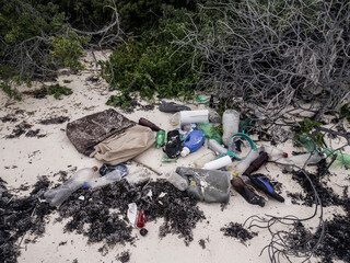 waste in the beach