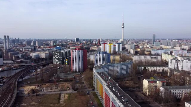 Wonderful aerial view over Berlin. Amazing drone footage