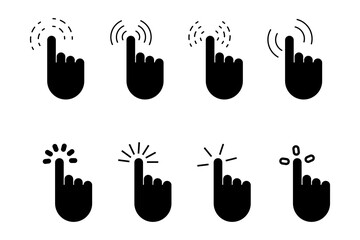 Hand click icon.  Click button isolated. Hand pointer icon.  Vector mouse pointer symbol. Stock image. EPS 10.