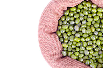 Mung bean in cloth bag