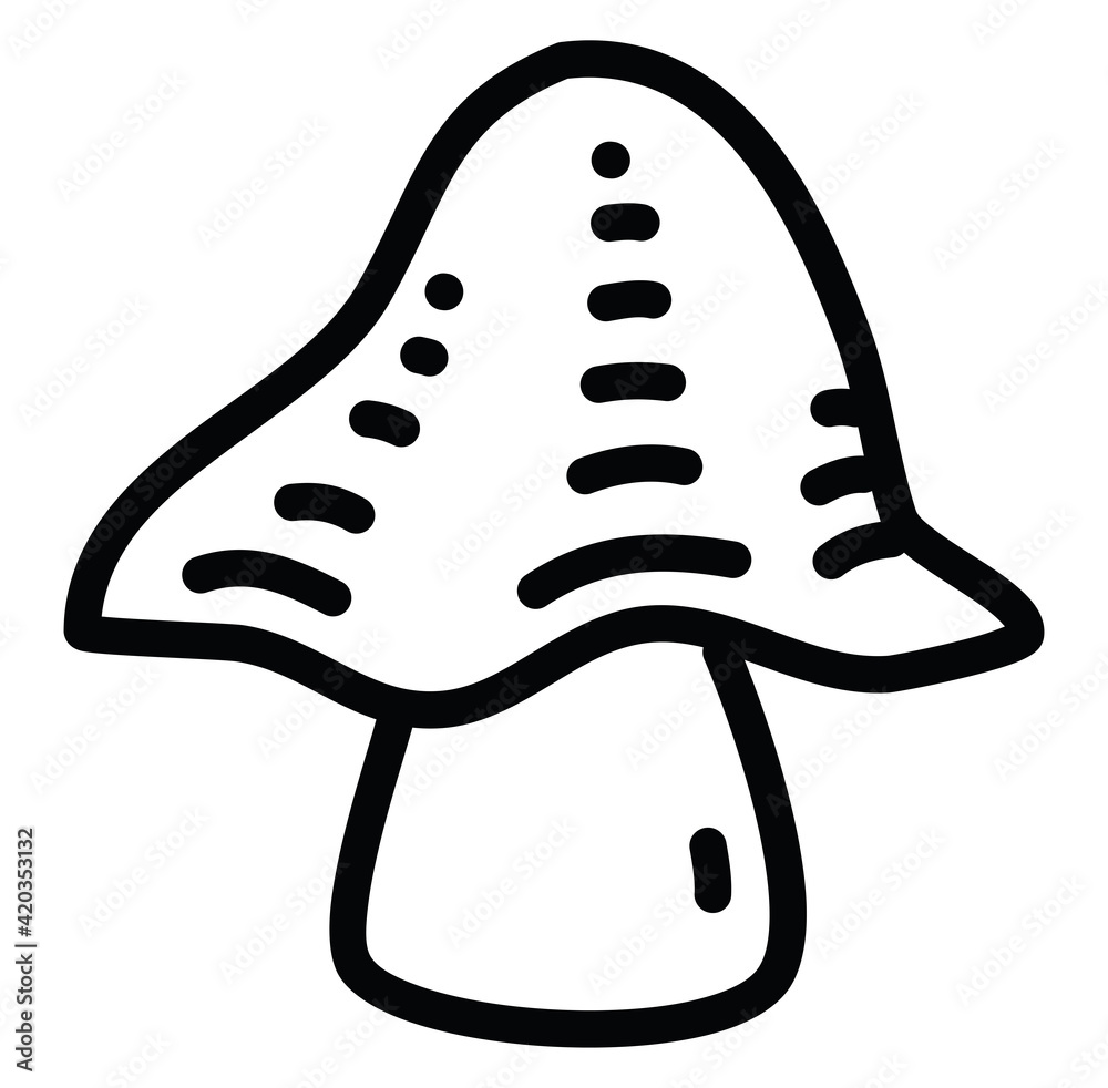 Wall mural Penny bun mushroom, illustration, vector on a white background