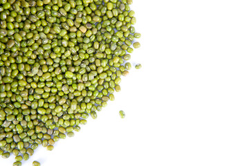 Mung beans on a white background